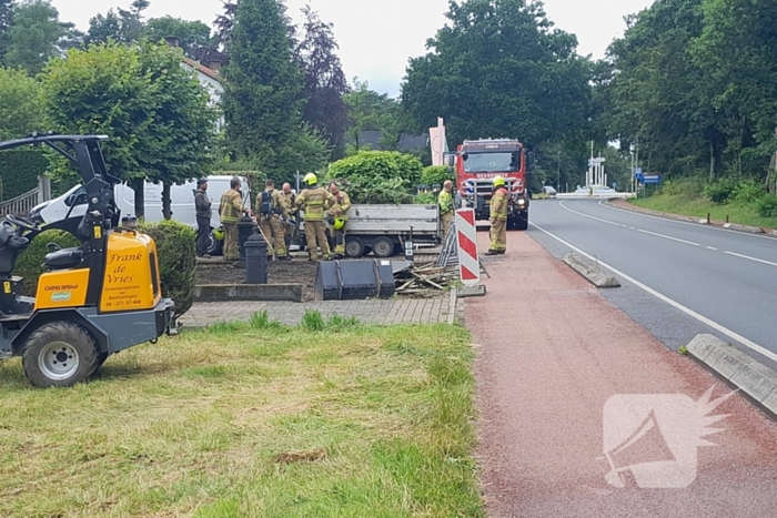 Gasleiding geraakt tijdens graaf werkzaamheden