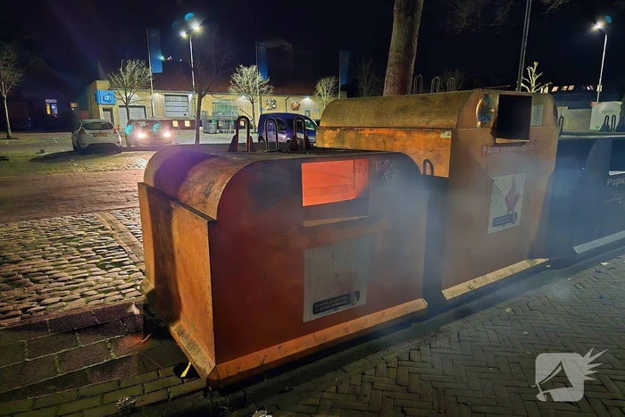 Containerbrand door vuurwerk