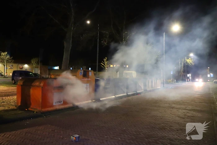 Containerbrand door vuurwerk