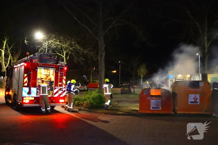 Containerbrand door vuurwerk