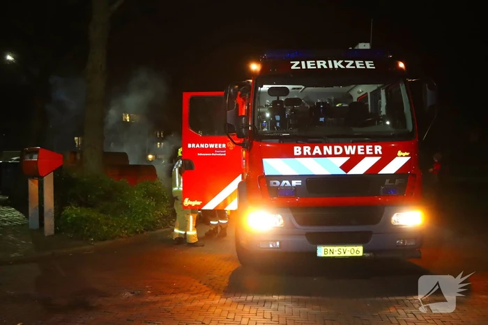 Containerbrand door vuurwerk