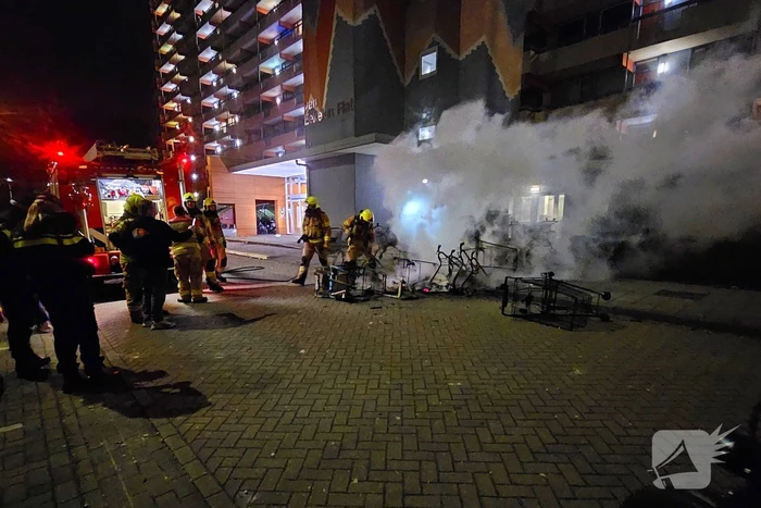 Meerdere winkelwagens in brand gestoken
