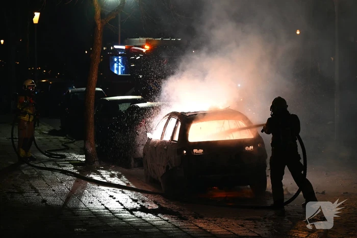 Geparkeerde auto verwoest door brand