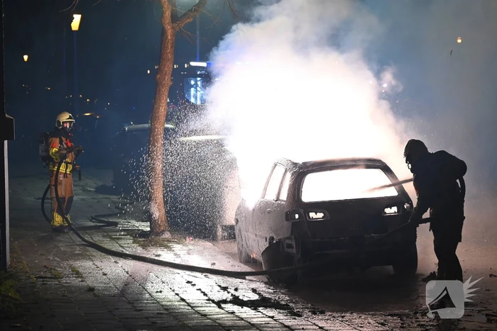 Geparkeerde auto verwoest door brand