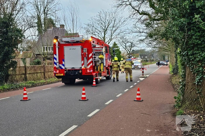 Automobilist eindigt tegen boom