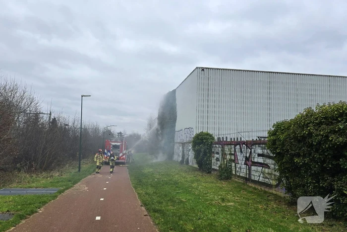 Begroeiing tegen pand in brand