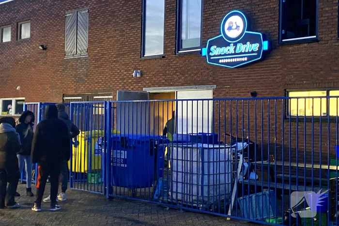 Brand in keuken van bezorg restaurant