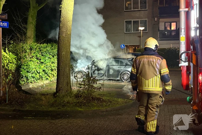 Geparkeerde auto verwoest door brand