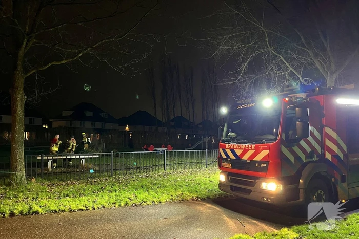 Brandweer dooft brandende kerstbomen