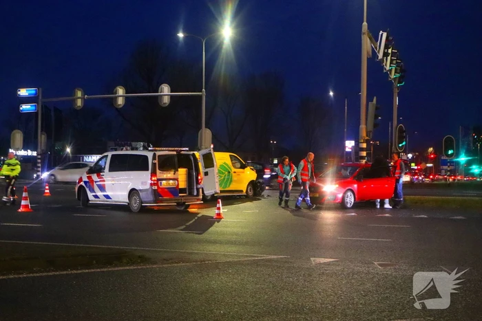 Schade na aanrijding op kruising