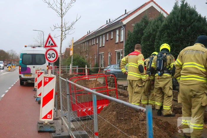 Gasleiding geraakt tijdens graafwerkzaamheden