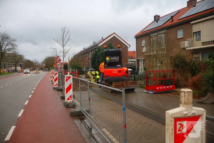 Gasleiding geraakt tijdens graafwerkzaamheden