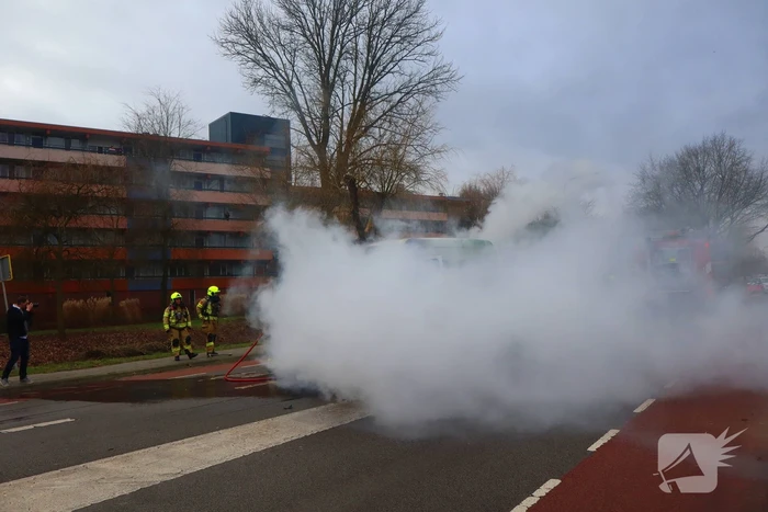 Personenbus volledig in brand