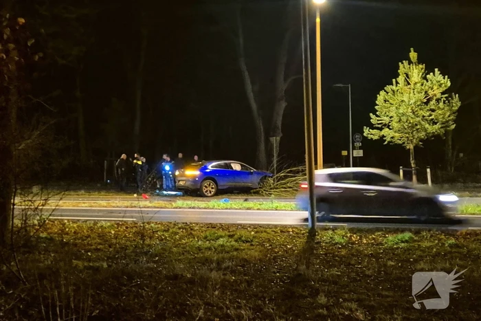 Jaguar i-pace rijdt meer bomen omver, bestuurder aangehouden