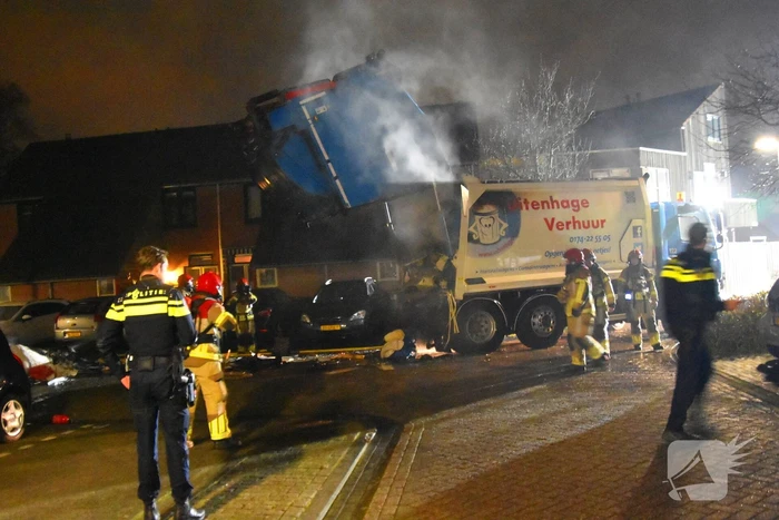 Brand in vuilniswagen