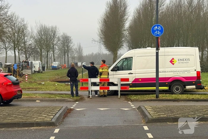 Gasleiding geraakt tijdens werkzaamheden