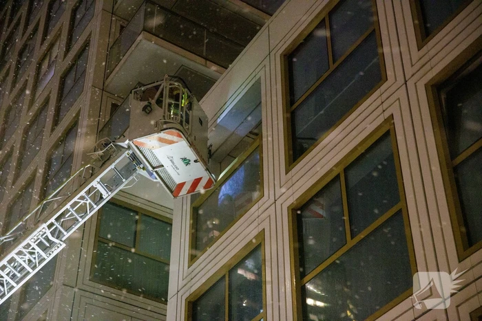 Meeuw komt vast te zitten op balkon