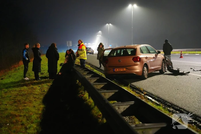 Forse schade na ongeval op snelweg