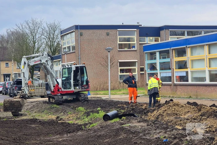 Gasleiding geraakt bij werkzaamheden