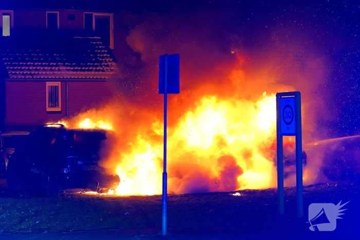 Meerdere voertuigen door brand verwoest