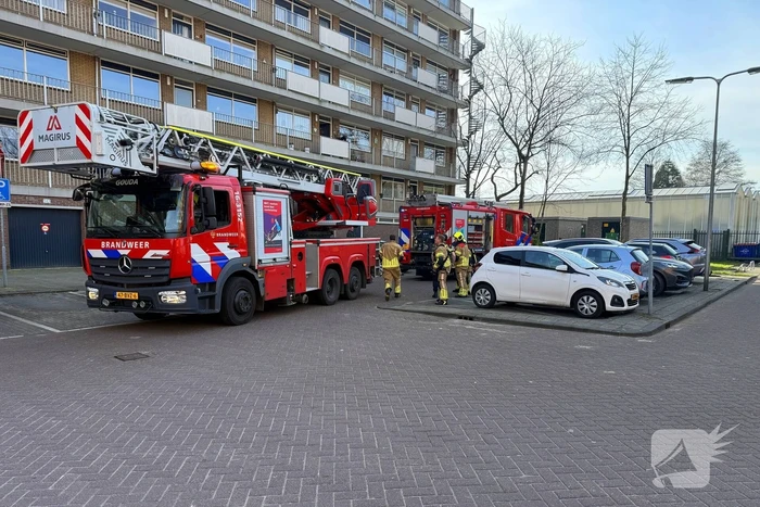 Brand in keuken van flatwoning op vijfde etage