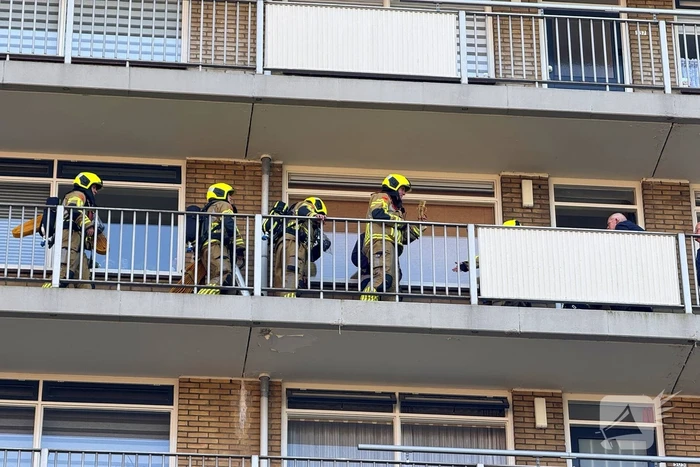 Brand in keuken van flatwoning op vijfde etage