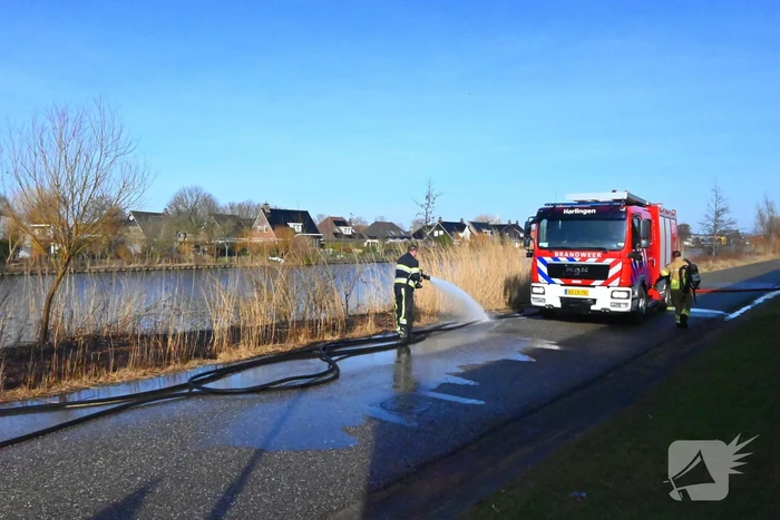Flinke oppervlakte riet verbrand