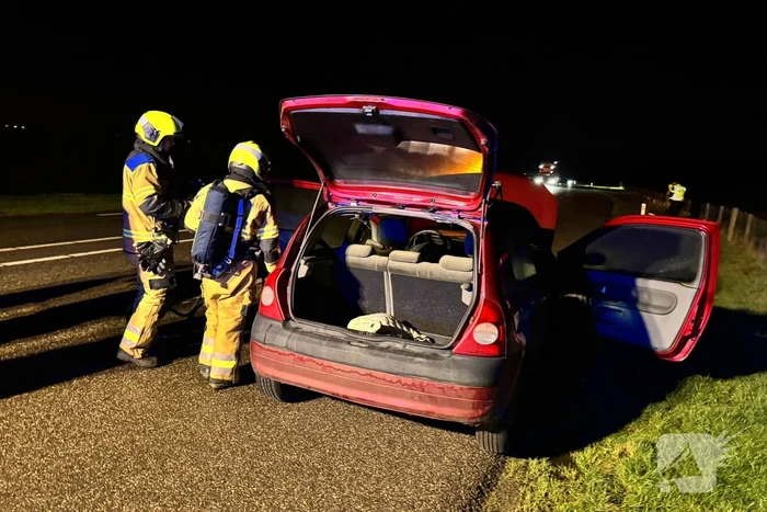 Brand in auto snel geblust
