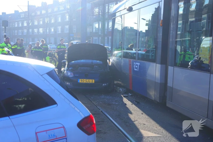 Botsing tussen tram en auto