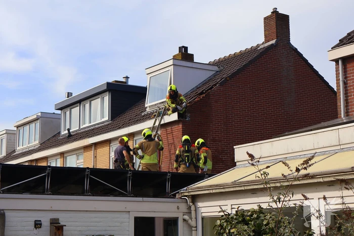 Brandweer ingezet voor brand in spouwmuur