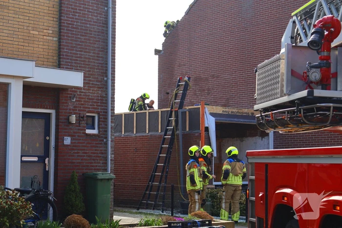 Brandweer ingezet voor brand in spouwmuur