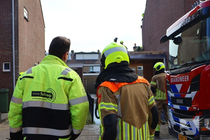 Brandweer ingezet voor brand in spouwmuur