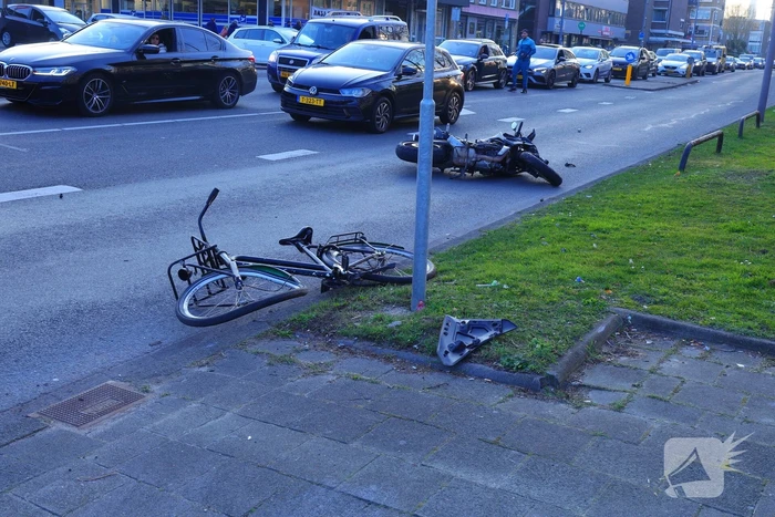 Fietser en motor betrokken bij ongeval