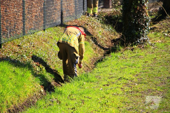 Gasleiding geraakt tijdens snoei werkzaamheden in sloot