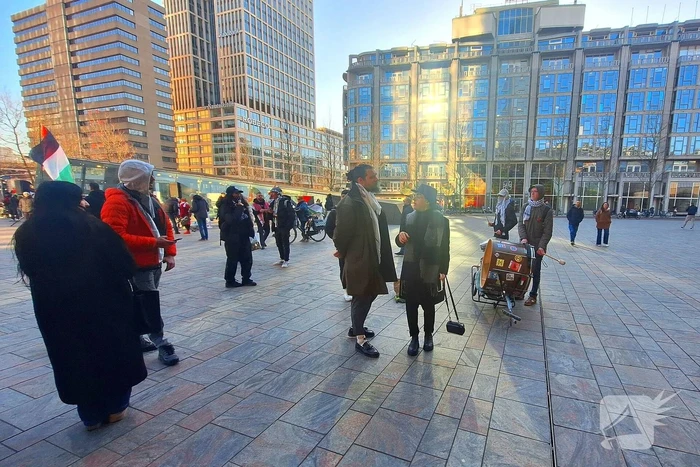 Pro Palestina demonstratie voor centraal station