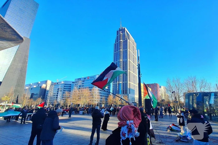 Pro Palestina demonstratie voor centraal station