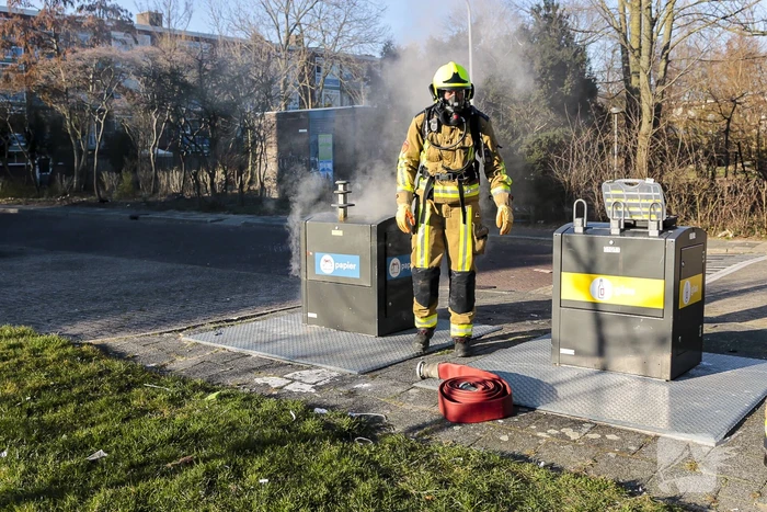 Brand in container veroorzaakt rookoverlast
