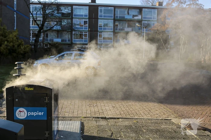 Brand in container veroorzaakt rookoverlast