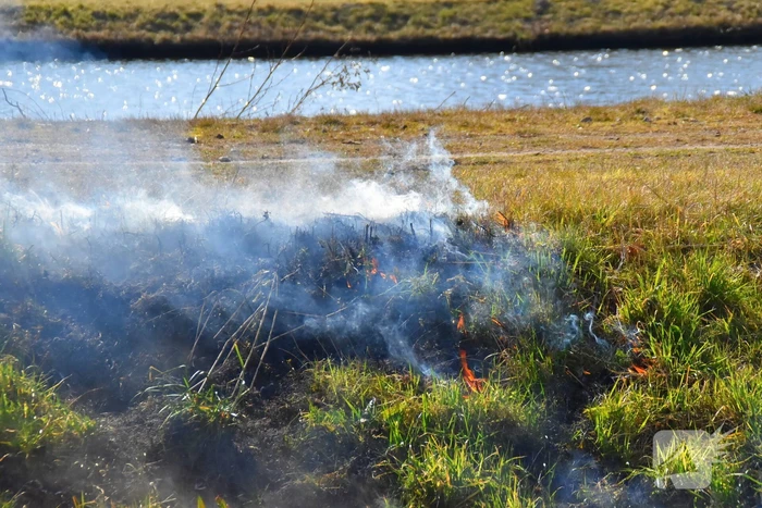 Omstanders blussen bermbrand