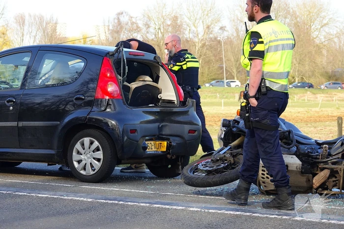 Motorrijder gewond bij aanrijding