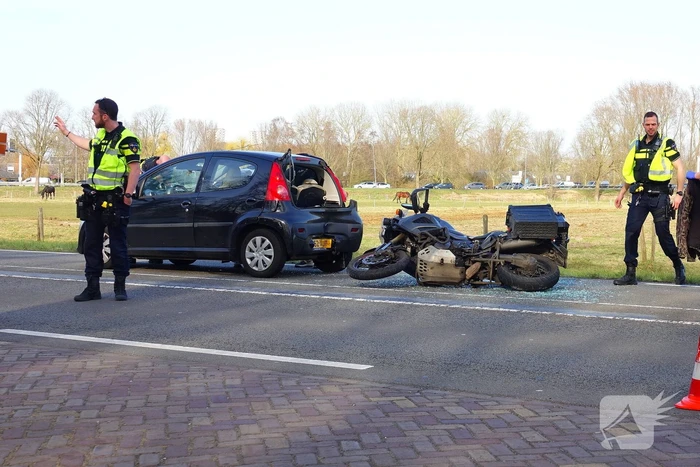 Motorrijder gewond bij aanrijding