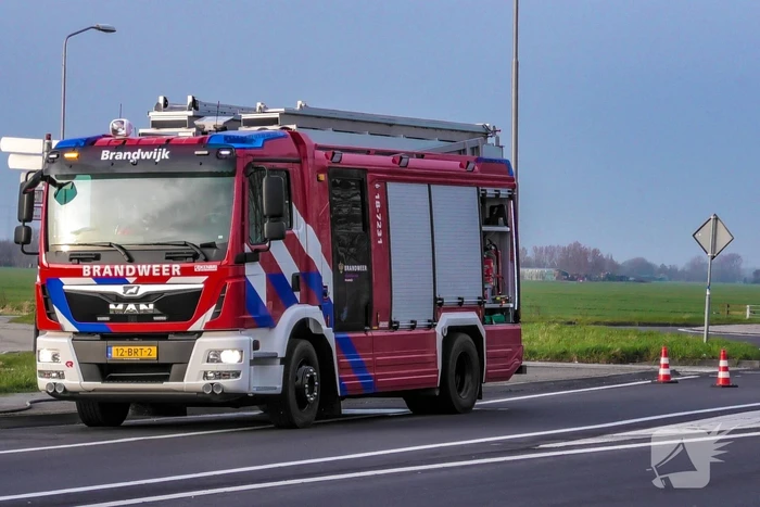 Brandmelding bij vrachtwagen door vastgelopen rem