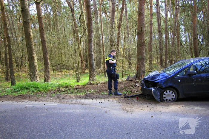 Automobilist raakt van de weg en belandt tegen boom