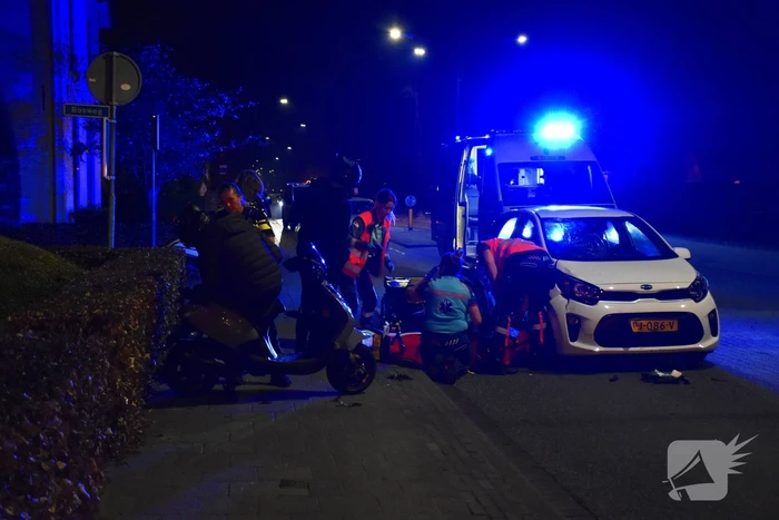 Ongeval tussen scooter en auto