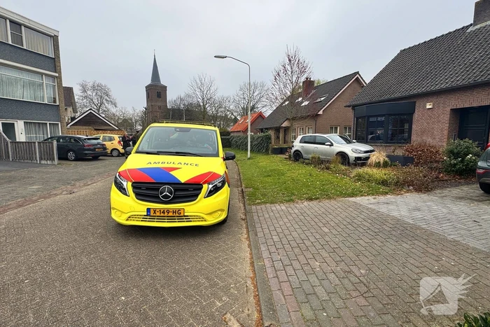 Automobilist rijdt voortuin in