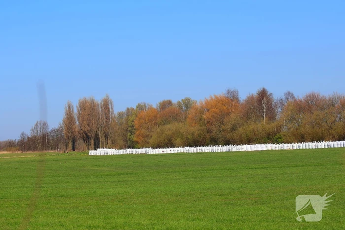 Zandzakken geplaatst ter voorkoming van overstroming