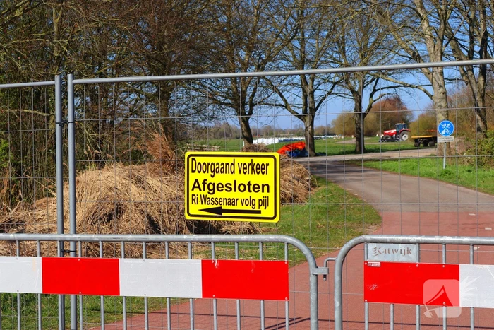 Zandzakken geplaatst ter voorkoming van overstroming