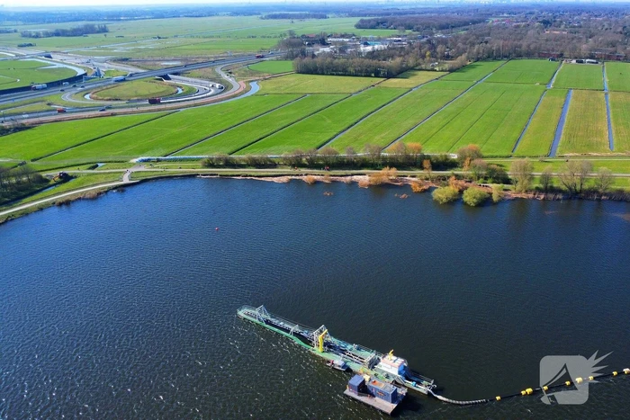 Zandzakken geplaatst ter voorkoming van overstroming