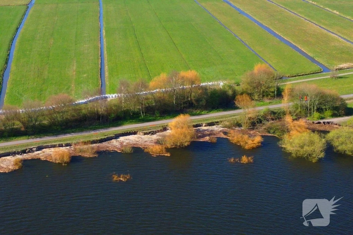 Zandzakken geplaatst ter voorkoming van overstroming