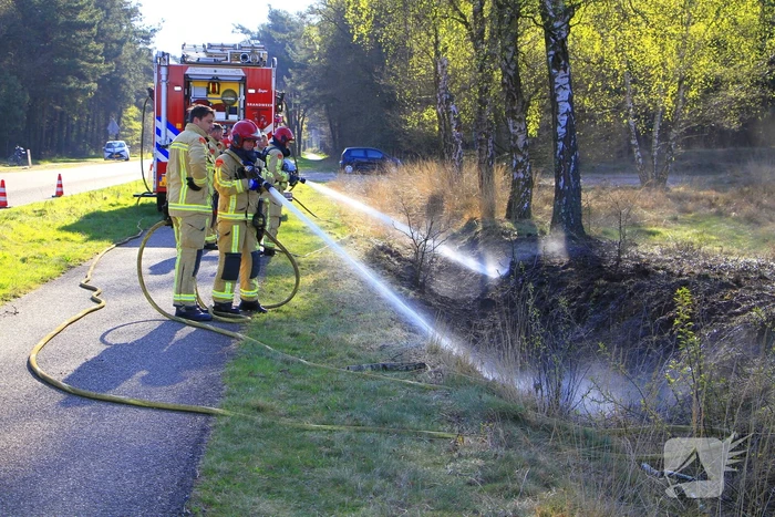 Stuk militair gebied afgebrand